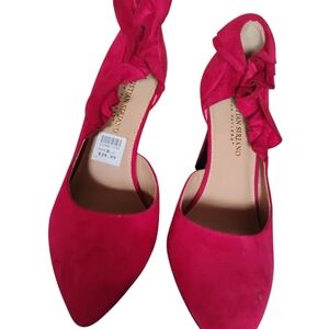 Christian Siriano Fuchsia Heels with Bow Detail